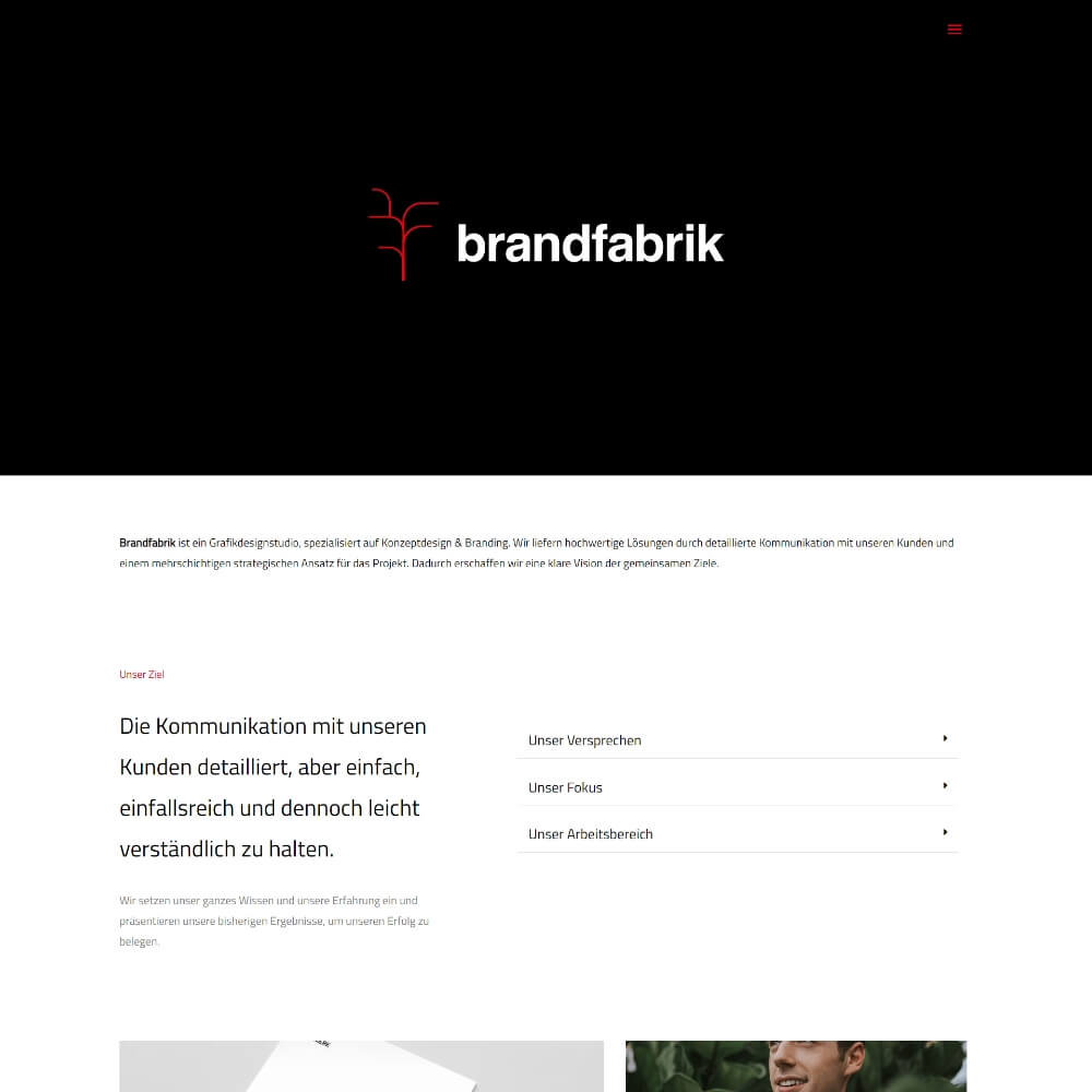 Brandfabrik — Graphic Design Agency Website — 1