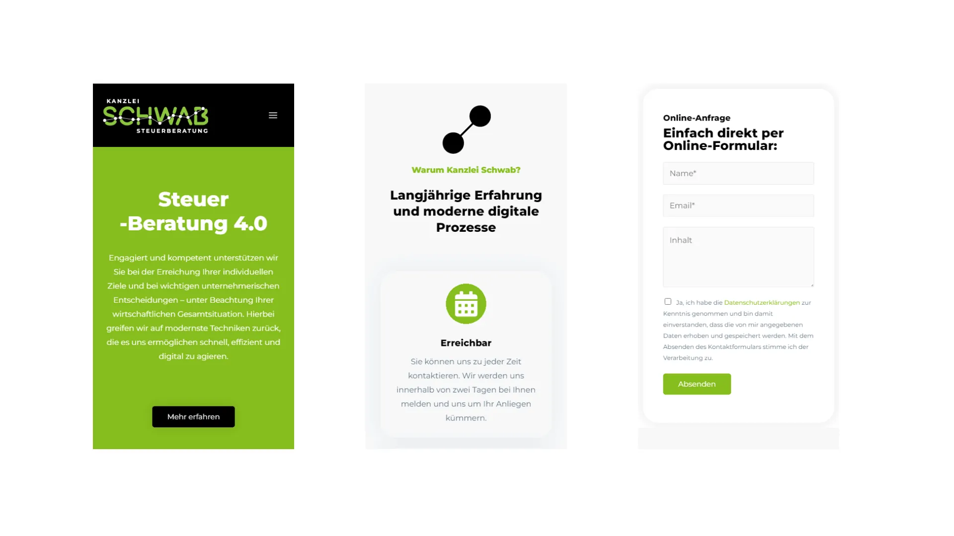 Kanzlei Schwab — Steuerberatung Website — 1
