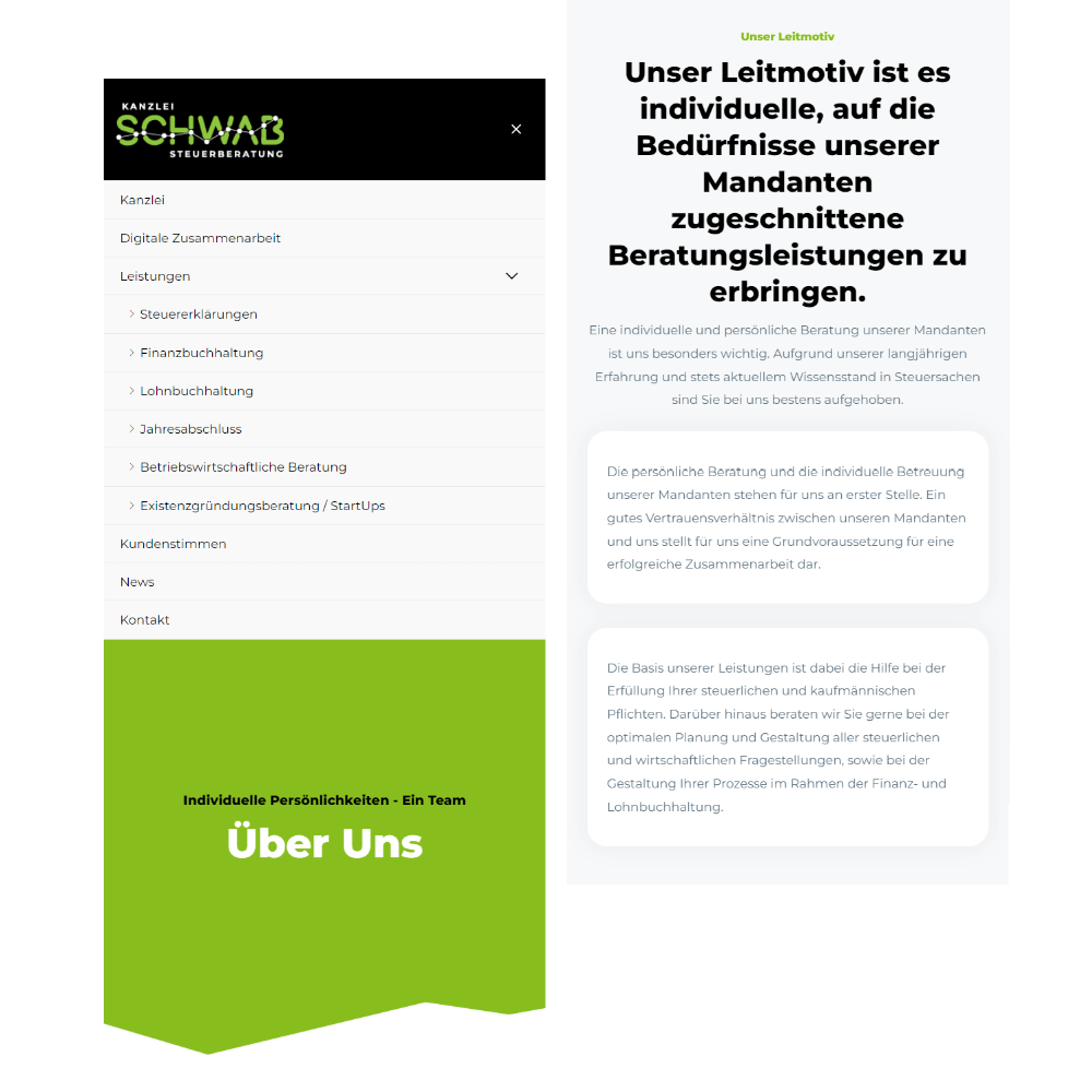 Kanzlei Schwab — Tax Consultancy Website — 2