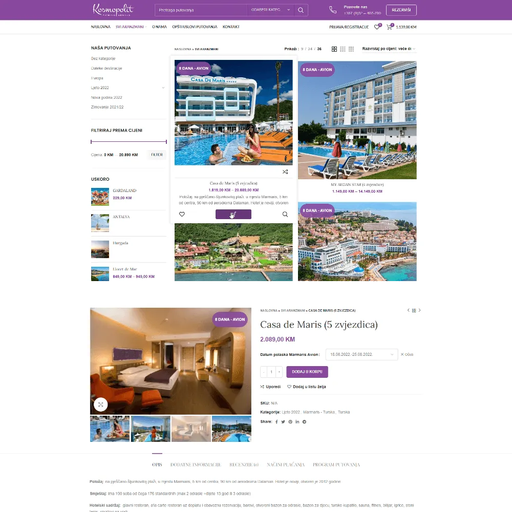 Kosmopolit — Travel Agency Webshop — 1