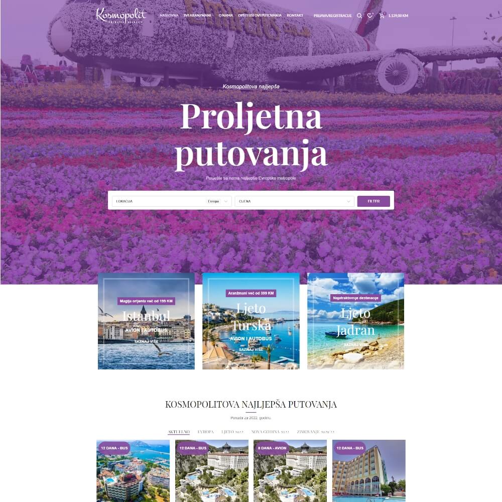 Kosmopolit — Travel Agency Webshop — 2