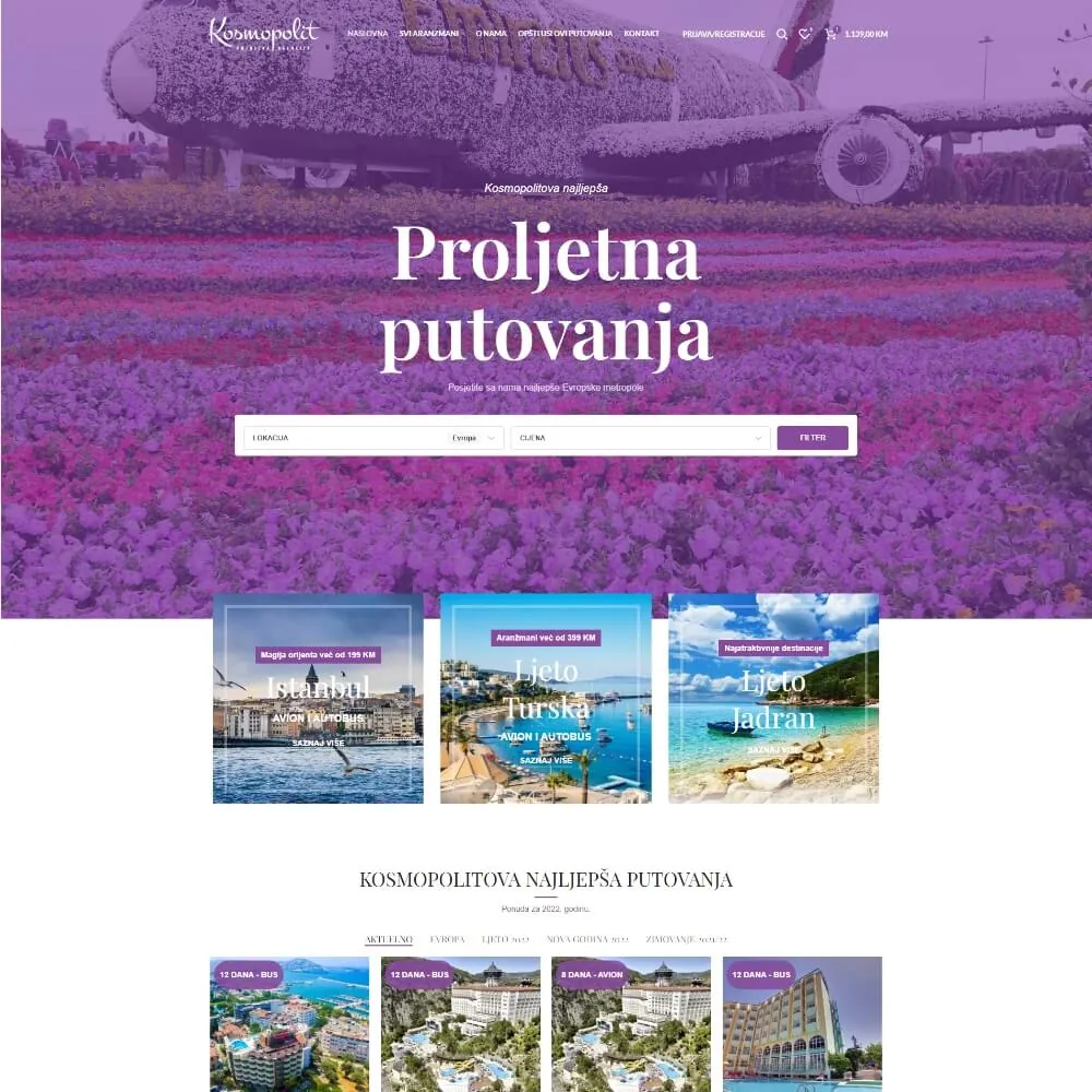 Kosmopolit — Travel Agency Webshop — 2